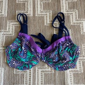 Lascana Venus Paisley Underwire Bra Swim Top 32DDD / 34DD / 36D